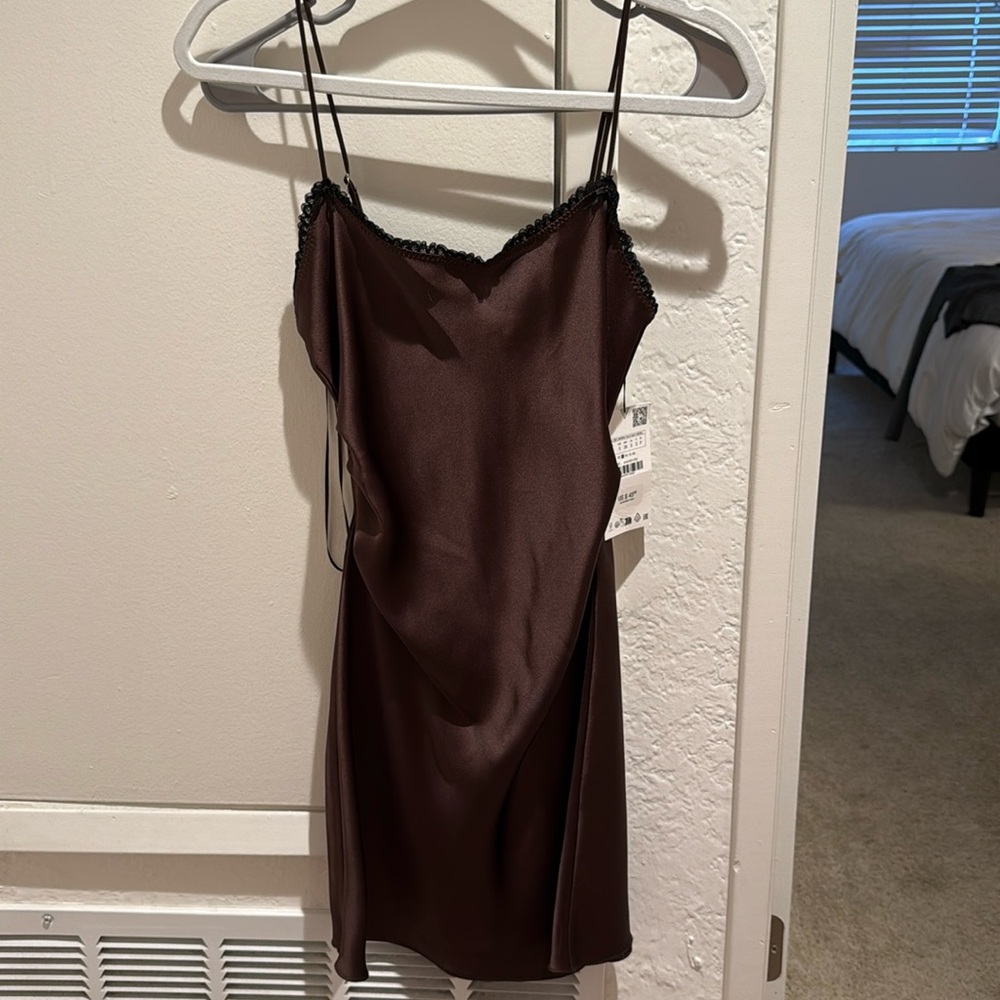 Zara satin slip dress
